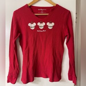 Disney Red Christmas Ornament Long Sleeve Tee